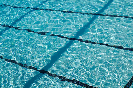 Blue swimming pool rippled water detail square linerの写真素材