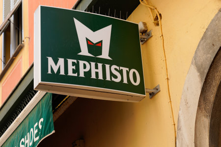 Bordeaux , Aquitaine France - 07 01 2022 : mephisto boutique brand logo and sign text on facade entrance fashion front storeのeditorial素材