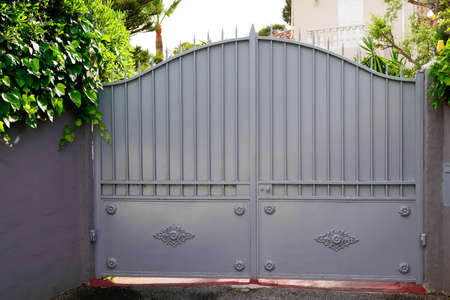 metallic classic gray steel suburb metal aluminum house gate gray