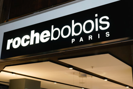 Bordeaux , Aquitaine France - 07 20 2022 : Roche Bobois paris shop brand logo and text sign on wall facade storeのeditorial素材