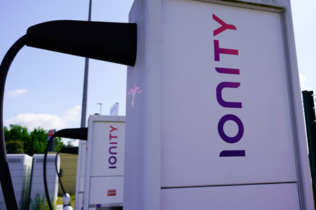 Bordeaux , Aquitaine France - 07 25 2022 : Ionity electric car charging station logo brand and text...
