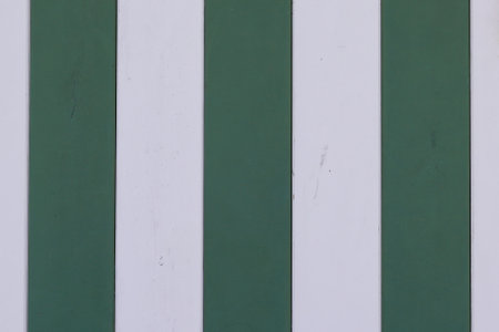 green white plank wooden background with light painted boardsの写真素材