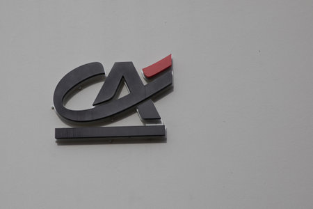 Bordeaux , Aquitaine France - 10 30 2022 : ca logo brand and sign text on entrance bank french agency in wall building office facadeのeditorial素材