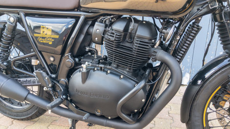 Bordeaux , Aquitaine France - 12 05 2022 : Royal Enfield 650 gt motor continental 120 th motorcycle...