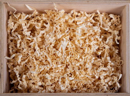 Wood background box wooden shavings for packing parcel package