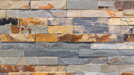 facade stone brown old wall background of brick horizontal stones gray wallpaper