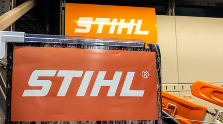 Bordeaux , Aquitaine France - 01 12 2023 : Stihl store brand logo and sign text shop german manufacturer of handheld power equipment trimmers blowersのeditorial素材
