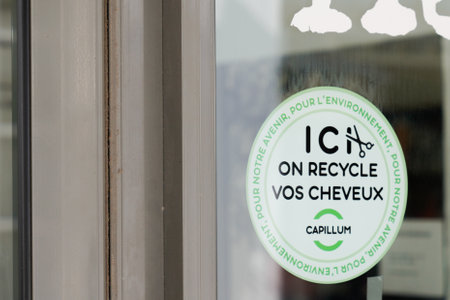 Bordeaux , Aquitaine France - 20 01 2023 : Capillum recycle hair logo brand and text sign hair hairdresser in partner hairs salons barber shopのeditorial素材