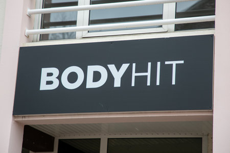 Bordeaux , Aquitaine France - 05 01 2022 : Bodyhit logo brand and text sign facade of sport agency for electro stimulation package sculpt bodyのeditorial素材