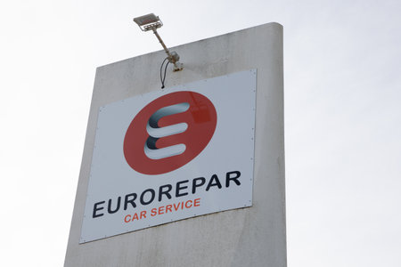 Andernos , Aquitaine France - 02 22 2023 : Eurorepar car service logo brand and text sign panel of station garage franchise chainのeditorial素材