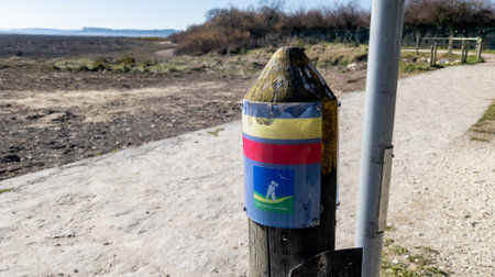 Andernos , Aquitaine France - 02 22 2023 : Camino de Santiago logo sign and coastal path logo text...