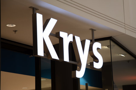 Bordeaux , Aquitaine France - 02 25 2023 : krys optic center brand sign and text logo store facade...