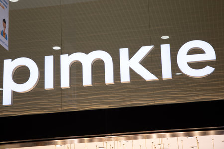Bordeaux , Aquitaine France - 02 25 2023 : Pimkie logo brand and text sign shop front wall fashion store entrance clothing facade shopのeditorial素材