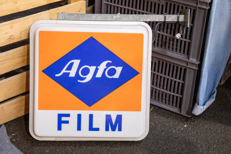 Bordeaux , Aquitaine France - 03 10 2023 : Agfa film brand text and logo sign photo photography store photographer detail shopのeditorial素材