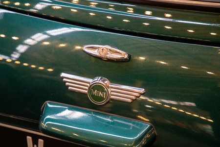 Bordeaux , Aquitaine France - 03 10 2023 : Mini Cooper green limited edition logo brand and text...