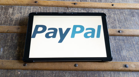 Bordeaux , Aquitaine France - 03 15 2023 : PayPal sign logo and brand text on screen tablet payment...