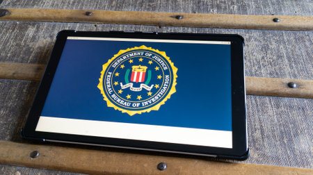 Bordeaux , Aquitaine France - 03 15 2023 : fbi logo brand and text sign on screen tablet computer us federal bureau of investigation department of justiceのeditorial素材