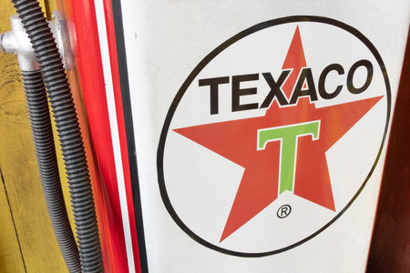 Bordeaux , Aquitaine France - 03 19 2023 : texaco gas station sign text and logo star red brand from...