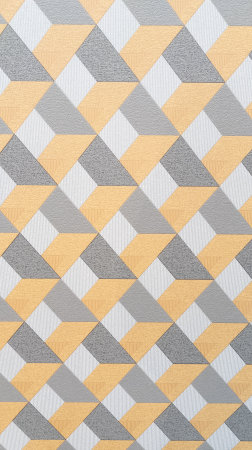 low relief 3D cube square interior wall in gold gray color background in abstract wallpaper retro...