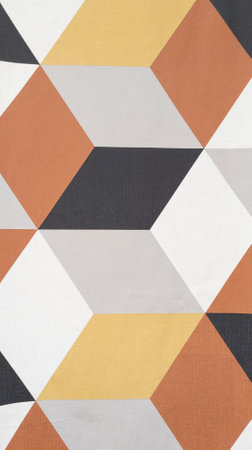 Real bas-relief 3D square cube interior wall in retro color background concept wallpaperの写真素材