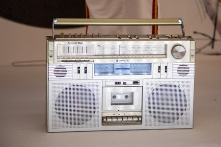 Bordeaux , Aquitaine France - 04 02 2023 : continental edison retro portable stereo radio cassette recorderのeditorial素材