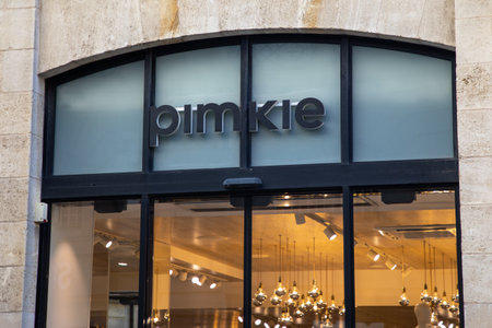 Bordeaux , Aquitaine France - 04 02 2023 : Pimkie logo brand and text sign facade shop front wall...