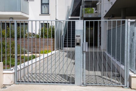 classical gate and entrance door to the building and access to the apartments with digital code...