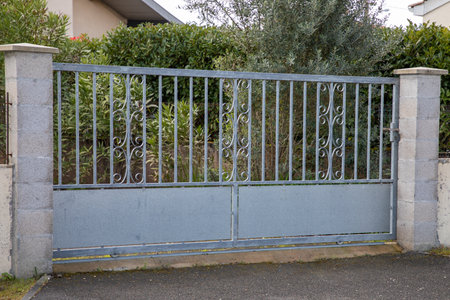 portal classic sliding steel old aluminum gray metal gate slide door home of garden house