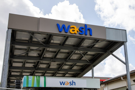 Bordeaux , Aquitaine France - 04 12 2023 : total wash Automatic car washing brand text and logo sign...