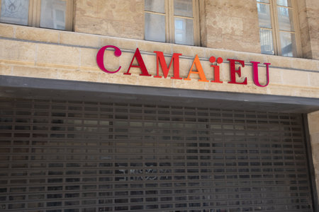Bordeaux , Aquitaine France - 04 17 2023 : Camaieu logo brand closed store Camaieu sign text facade shop french clothing fashion bankruptcyのeditorial素材