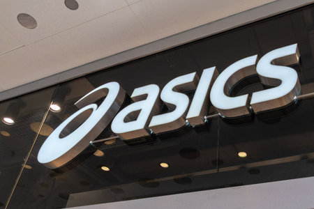lyon , Aura France - 04 27 2023 : Asics logo brand and text sign of Japanese multinational store...