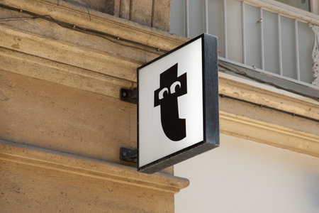 lyon , Aura France - 04 24 2023 : flying tiger logo brand and text sign facade wall shop from copenhagen decoration storeのeditorial素材