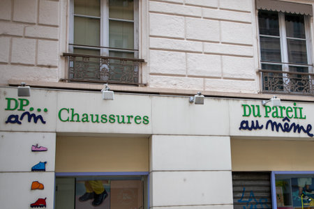 lyon , Aura France - 04 27 2023 : DPAM shoes brand text and logo sign on store wall facade entrance boutique Du Pareil Au Same children fashion shop for clothing kids chainのeditorial素材