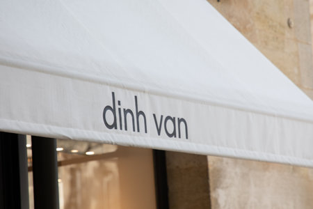 lyon , Aura France - 05 01 2023 : Dinh Van jewelery shop logo brand and text sign entrance facade store commercial shop jewelryのeditorial素材