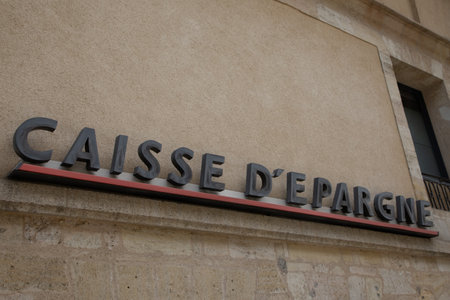 lyon , Aura France - 05 01 2023 : caisse d'epargne french retail bank brand logo and text facade sign savings bankのeditorial素材