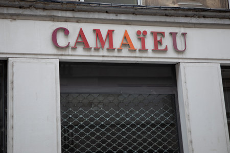 Bordeaux , Aquitaine France - 05 09 2023 : camaieu logo brand and text sign on wall facade shop entrance in cityのeditorial素材