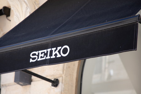 Bordeaux , Aquitaine France - 05 19 2023 : seiko logo brand and sign text front of store fashion...