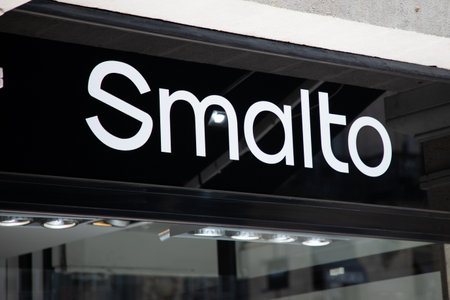 Bordeaux , Aquitaine France - 05 19 2023 : smalto store sign logo and text brand wall entrance clothes fashion luxury shopのeditorial素材