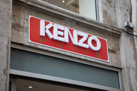 Bordeaux , Aquitaine France - 05 19 2023 : Kenzo sign text and logo brand wall facade entrance luxury fashion house by Japanese designer Kenzo Takadaのeditorial素材