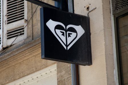 Bordeaux , Aquitaine France - 05 19 2023 : roxy logo sign and brand text on wall store facade clothing shop entrance fashionのeditorial素材
