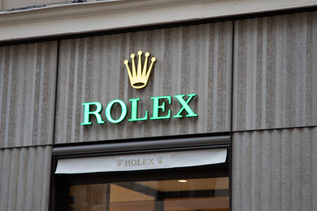 Bordeaux , Aquitaine France - 05 19 2023 : Rolex brand logo and text sign chain store of Swiss luxury watch manufacturer shop from Geneva Switzerlandのeditorial素材