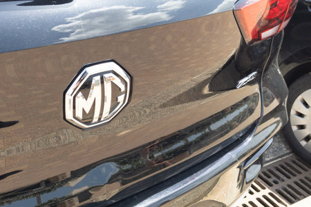 Bordeaux , Aquitaine France - 06 05 2022 : mg car electric EV vehicle rear logo text and brand signのeditorial素材
