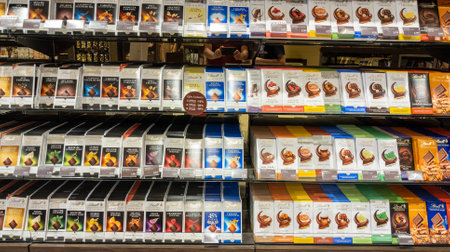 Bordeaux , Aquitaine France - 05 29 2023 : Lindt logo sign and text brand of store swiss bar chocolate and sweets candy display bar shopのeditorial素材