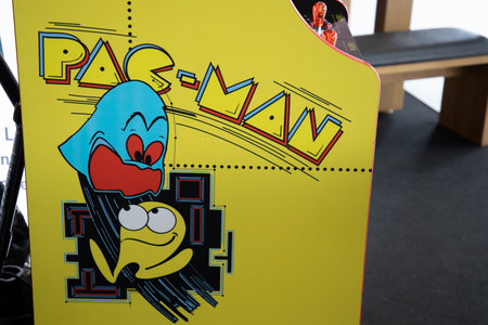 Bordeaux , Aquitaine France - 06 01 2023 : Pac-Man arcade vintage retro coin-op machine video games...