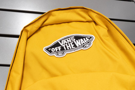 Bordeaux , Aquitaine France - 05 29 2023 : vans off the wall school bag shop brand logo and text...