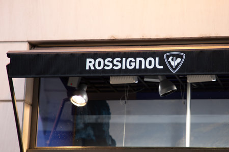 Bordeaux , Aquitaine France - 06 01 2023 : Rossignol logo text and brand sign chain on entrance wall...