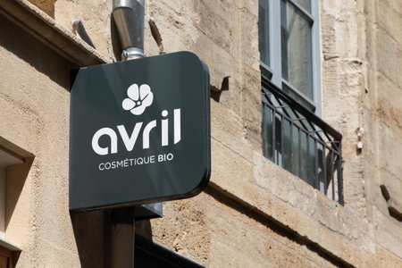 Bordeaux , Aquitaine France - 06 06 2023 : Avril bio logo sign and text brand facade front chain store of beauty products groupのeditorial素材