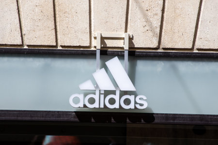 Bordeaux , Aquitaine France - 06 06 2023 : adidas logo sign and text brand front facade sporty shop...
