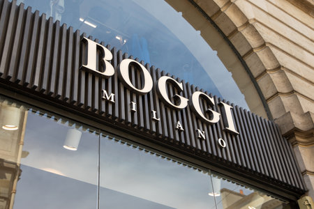 Bordeaux , Aquitaine France - 06 06 2023 : Boggi milano logo chain facade and text sign shop of italian fashion store brand for men suitsのeditorial素材