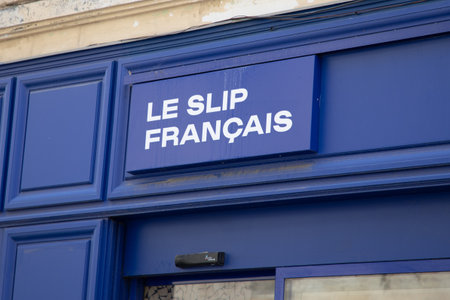 Bordeaux , Aquitaine France - 06 22 2023 : Le Slip Francais logo sign shop chain text facade brand underwear men lingerieのeditorial素材